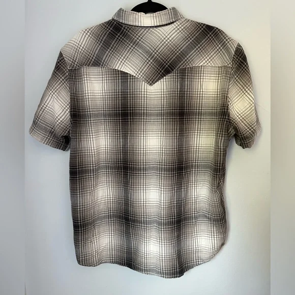 Levi's Men's Casual Plaid Shirt - Black and White - Picture 3 of 4